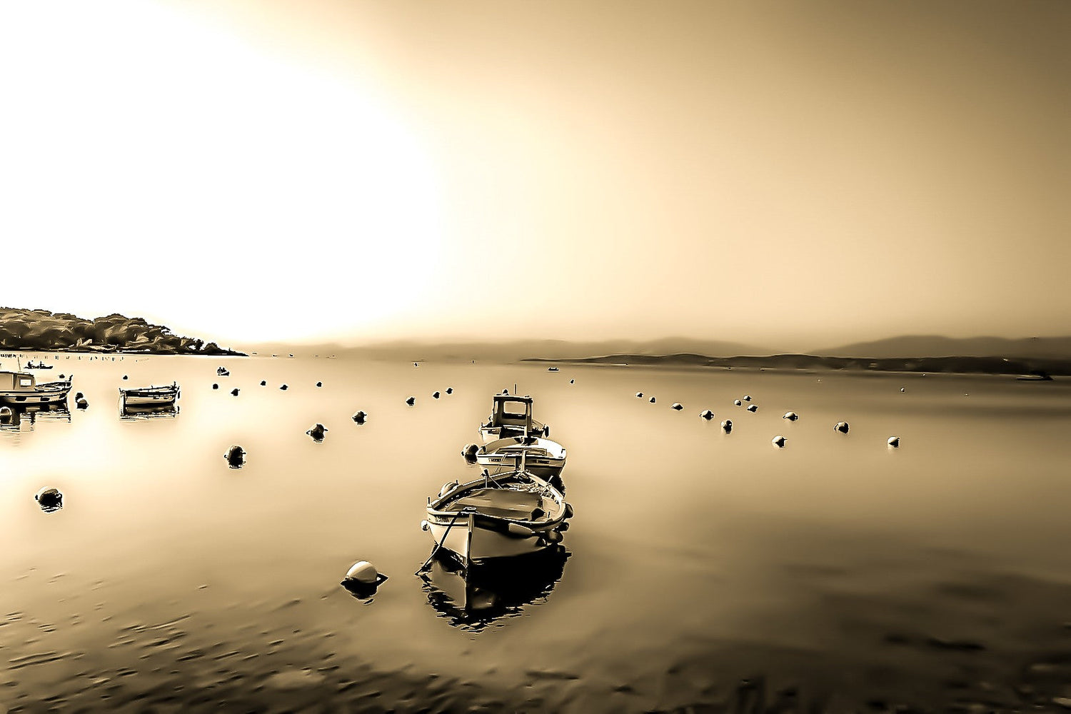 Le Brusc - Barques traditionnelles au couchant